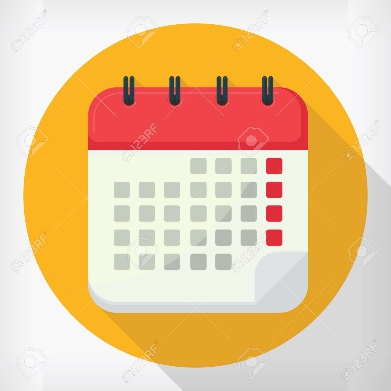 169616900 flat simple wall calendar design style cartoon illustration drawing